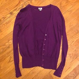 Purple Button Down Sweater